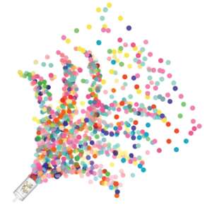 Push Up Confetti Poppers - multi-color (8 per Package)